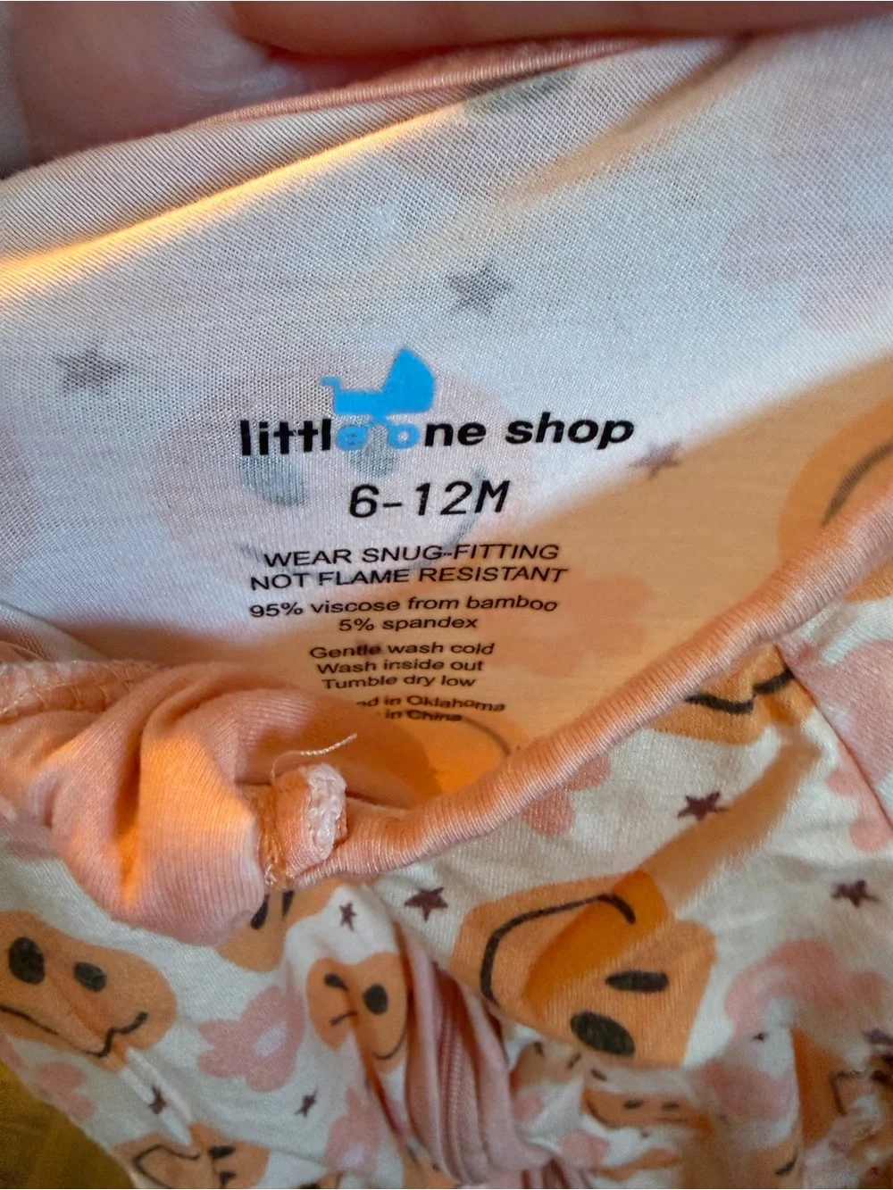 Smiley Face Peach Kids One-Piece Footie Pajamas